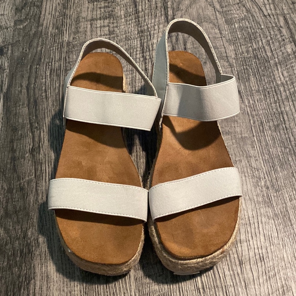 Grey heel sandals
